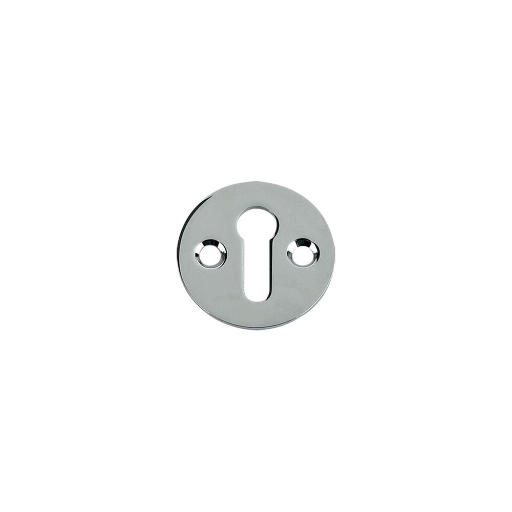 High quality image of the Fulton & Bray - Std. Key Profile Victorian Escutcheon 32mm dia. - Polished Chrome | Sku. fb10cp | available to order from Trade Door Handles.