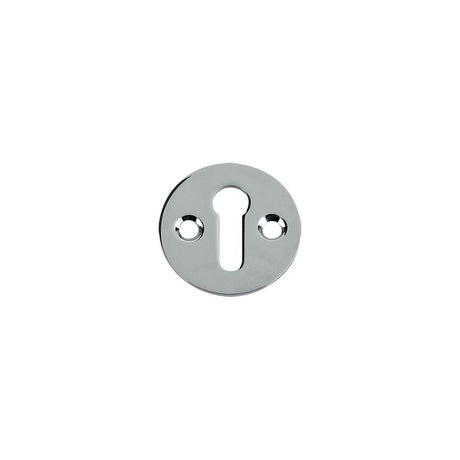 High quality image of the Fulton & Bray - Std. Key Profile Victorian Escutcheon 32mm dia. - Polished Chrome | Sku. fb10cp | available to order from Trade Door Handles.