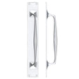 High quality image of the Fulton & Bray - Cast Brass Pull Handle with Backplate - 425 x 60mm - Polished Chrome | Sku. fb112bcp | available to order from Trade Door Handles.
