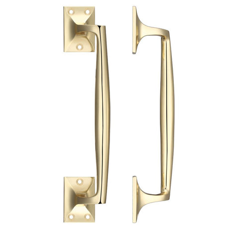 High quality image of the Fulton & Bray - Cast Brass Pull Handle - 250mm - Polished Brass | Sku. fb113 | available to order from Trade Door Handles.