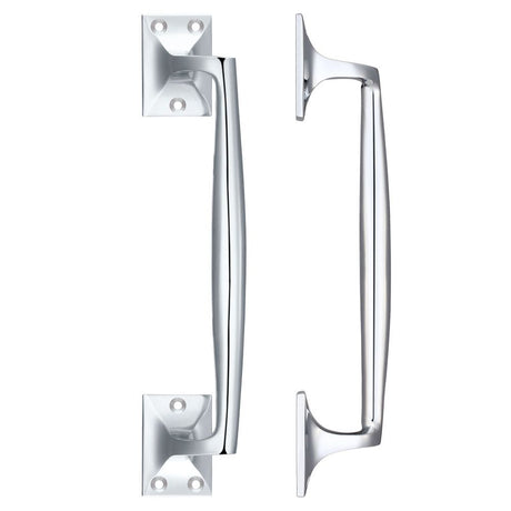 High quality image of the Fulton & Bray - Cast Brass Pull Handle - 250mm - Polished Chrome | Sku. fb113cp | available to order from Trade Door Handles.