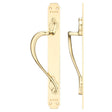High quality image of the Fulton & Bray - Cast Brass Pull Handle with Art Nouveau Backplate - Left Handed - 377 x 42mm - Polished Brass | Sku. fb114l | available to order from Trade Door Handles.