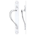 High quality image of the Fulton & Bray - Cast Brass Pull Handle with Art Nouveau Backplate - Left Handed - 377 x 42mm - Polished Chrome | Sku. fb114lcp | available to order from Trade Door Handles.