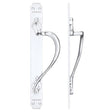 High quality image of the Fulton & Bray - Cast Brass Pull Handle with Art Nouveau Backplate - Right Handed - 377 x 42mm - Polished Chrome | Sku. fb114rcp | available to order from Trade Door Handles.