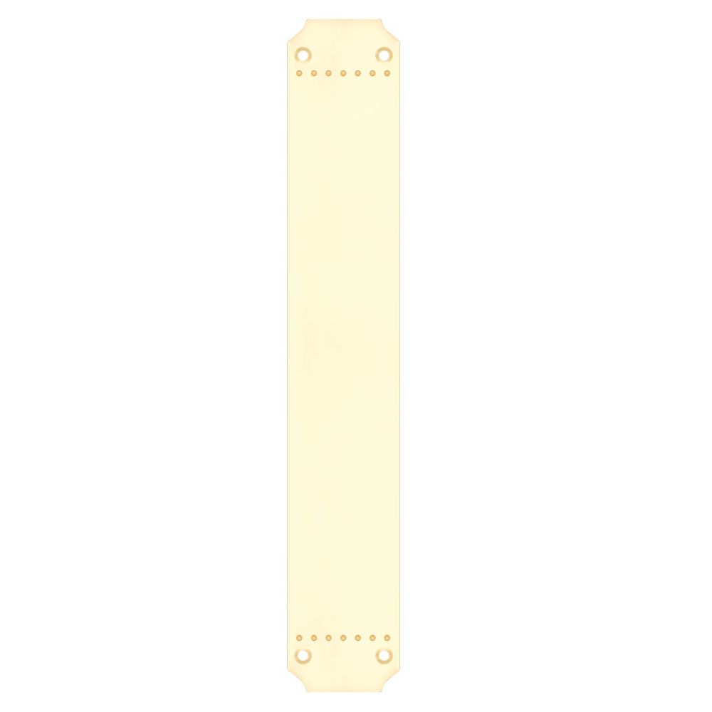 High quality image of the Fulton & Bray - Finger Plate for FB114L and FB114R - 370 x 64mm - Polished Brass | Sku. fb115 | available to order from Trade Door Handles.