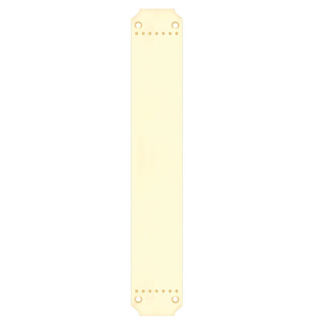 High quality image of the Fulton & Bray - Finger Plate for FB114L and FB114R - 370 x 64mm - Polished Brass | Sku. fb115 | available to order from Trade Door Handles.