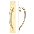 High quality image of the Fulton & Bray - Cast Brass Large Pull Handle with Backplate - Left Handed - 457 x 76mm - Polished Brass | Sku. fb118l | available to order from Trade Door Handles.