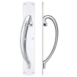 High quality image of the Fulton & Bray - Cast Brass Large Pull Handle with Backplate - Left Handed - 457 x 76mm - Polished Chrome | Sku. fb118lcp | available to order from Trade Door Handles.