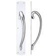 High quality image of the Fulton & Bray - Cast Brass Large Pull Handle with Backplate - Right Handed - 457 x 76mm - Polished Chrome | Sku. fb118rcp | available to order from Trade Door Handles.