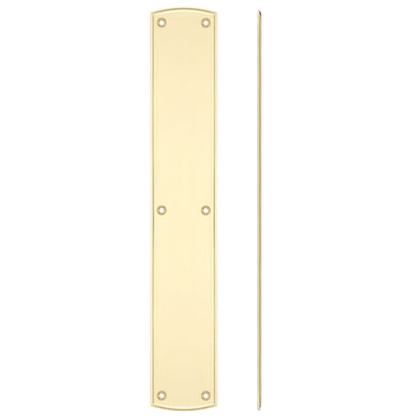 High quality image of the Fulton & Bray - Large Finger Plate for FB118L and FB118R - 457 x 76mm - Polished Brass | Sku. fb119 | available to order from Trade Door Handles.