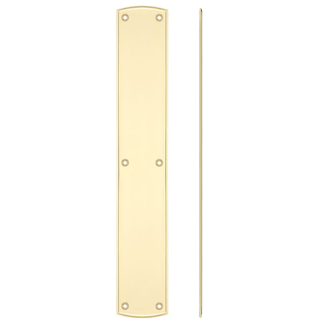 High quality image of the Fulton & Bray - Large Finger Plate for FB118L and FB118R - 457 x 76mm - Polished Brass | Sku. fb119 | available to order from Trade Door Handles.