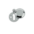 High quality image of the Fulton & Bray - Std. Key Profile Victorian Covered Escutcheon 32mm dia. - Polished Chrome | Sku. fb11cp | available to order from Trade Door Handles.
