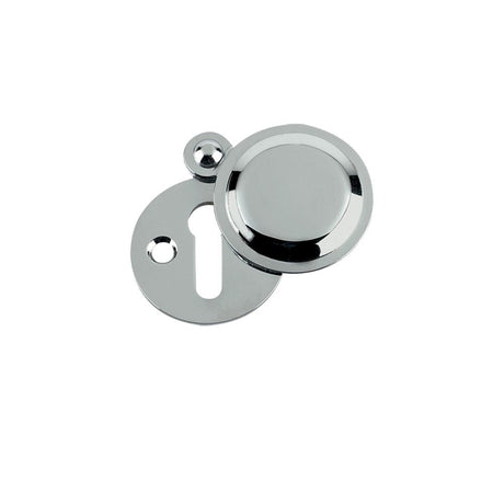 High quality image of the Fulton & Bray - Std. Key Profile Victorian Covered Escutcheon 32mm dia. - Polished Chrome | Sku. fb11cp | available to order from Trade Door Handles.