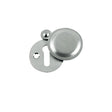 High quality image of the Fulton & Bray - Std. Key Profile Victorian Covered Escutcheon 32mm dia. - Satin Chrome | Sku. fb11sc | available to order from Trade Door Handles.