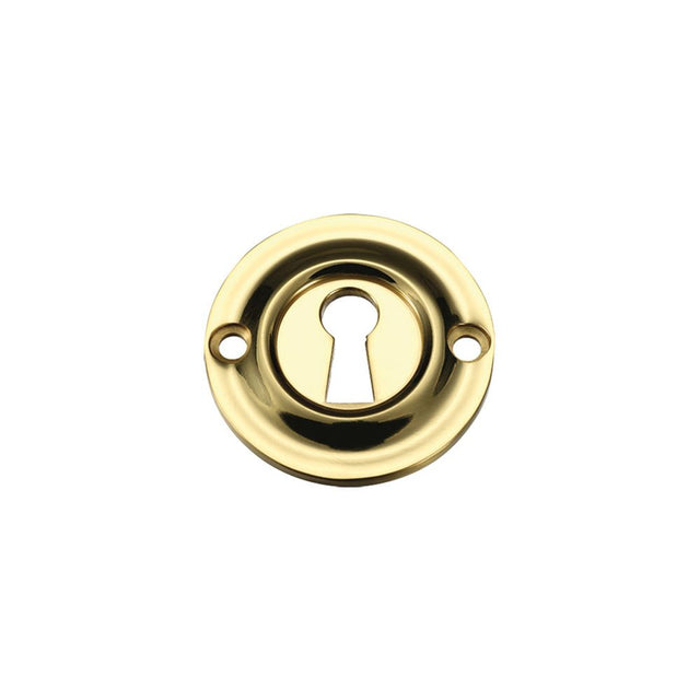 High quality image of the Fulton & Bray - Std. Key Profile Escutcheon - Polished Brass | Sku. fb18 | available to order from Trade Door Handles.