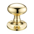 High quality image of the Fulton & Bray - Oval Mortice Knob Furniture 62.5mm Rose dia. - Polished Brass | Sku. fb200 | available to order from Trade Door Handles.