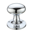 High quality image of the Fulton & Bray - Oval Mortice Knob Furniture 62.5mm Rose dia. - Polished Chrome | Sku. fb200cp | available to order from Trade Door Handles.