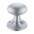 High quality image of the Fulton & Bray - Oval Mortice Knob Furniture 62.5mm Rose dia. - Satin Chrome | Sku. fb200sc | available to order from Trade Door Handles.