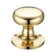High quality image of the Fulton & Bray - Mushroom Mortice Knob Furniture 62.5mm Rose dia. - Polished Brass | Sku. fb201 | available to order from Trade Door Handles.