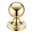 High quality image of the Fulton & Bray - Ball Mortice Knob Furniture 62.5mm Rose dia. - Polished Brass | Sku. fb202 | available to order from Trade Door Handles.