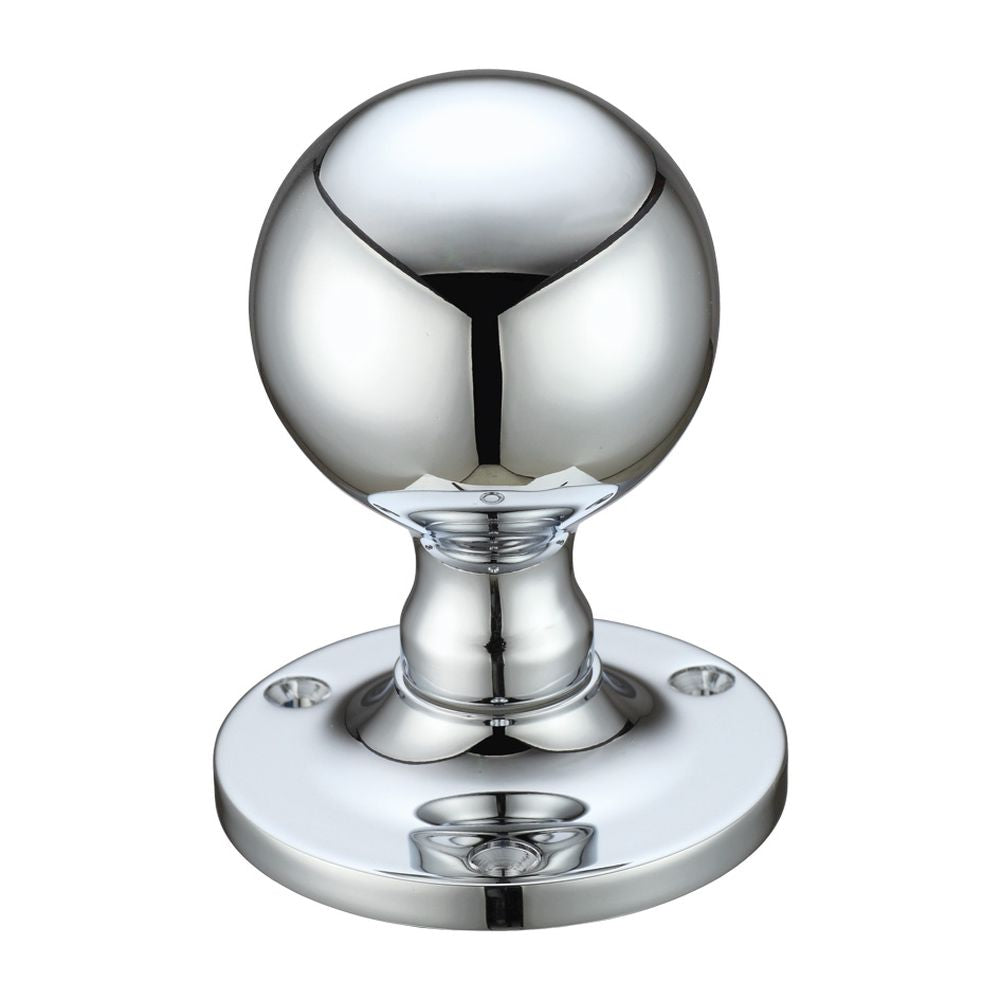 High quality image of the Fulton & Bray - Ball Mortice Knob Furniture 62.5mm Rose dia. - Polished Chrome | Sku. fb202cp | available to order from Trade Door Handles.