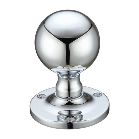 High quality image of the Fulton & Bray - Ball Mortice Knob Furniture 62.5mm Rose dia. - Polished Chrome | Sku. fb202cp | available to order from Trade Door Handles.