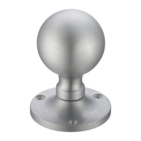 High quality image of the Fulton & Bray - Ball Mortice Knob Furniture 62.5mm Rose dia. - Satin Chrome | Sku. fb202sc | available to order from Trade Door Handles.