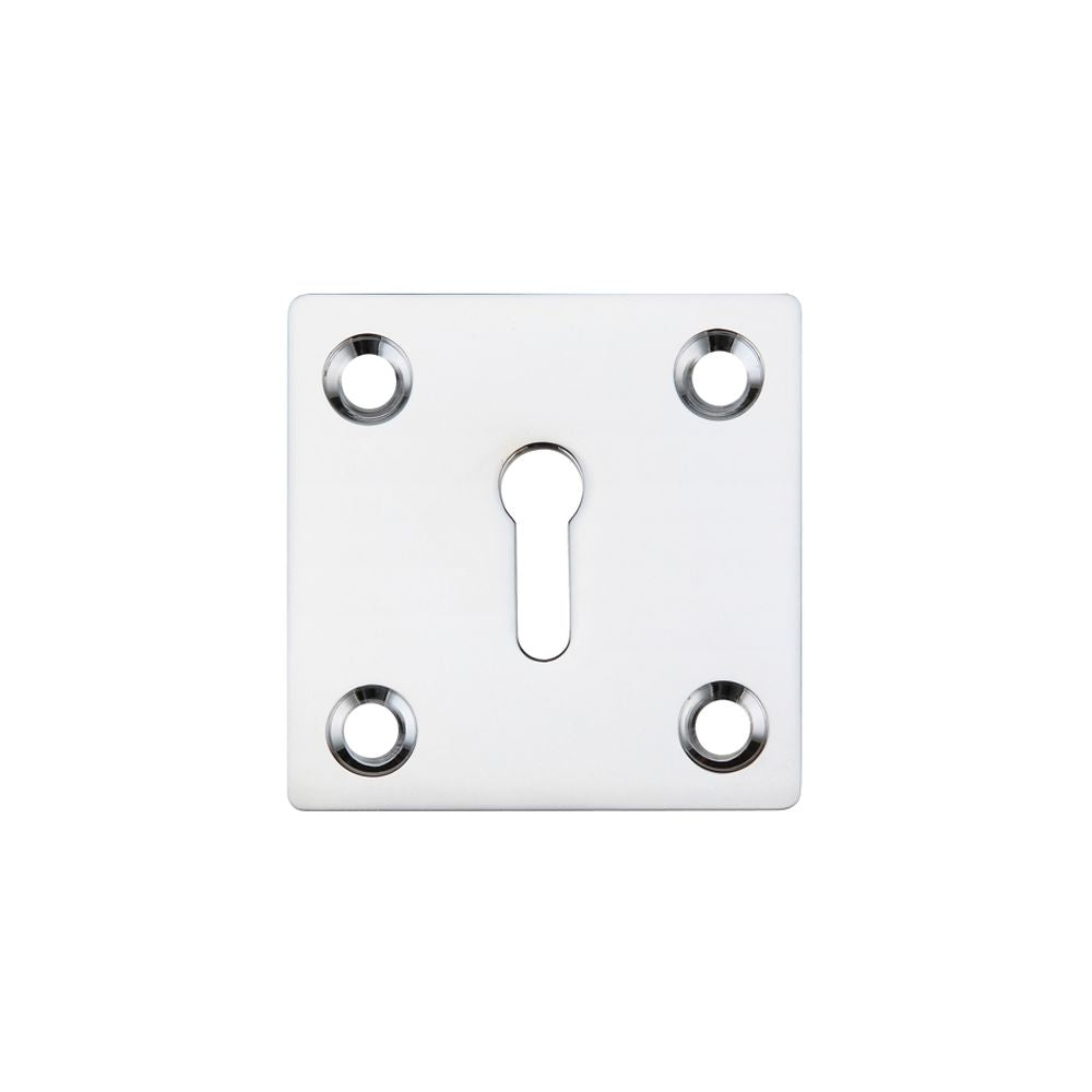 High quality image of the Fulton & Bray - Square Standard Profile Escutcheon 50mm - Polished Chrome | Sku. fb26cp | available to order from Trade Door Handles.