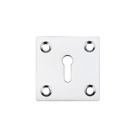 High quality image of the Fulton & Bray - Square Standard Profile Escutcheon 50mm - Polished Chrome | Sku. fb26cp | available to order from Trade Door Handles.