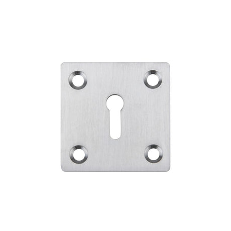 High quality image of the Fulton & Bray - Square Standard Profile Escutcheon 50mm - Satin Chrome | Sku. fb26sc | available to order from Trade Door Handles.