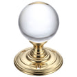 High quality image of the Fulton & Bray - Glass Ball Mortice Knob - Plain 55mm - Polished Brass | Sku. fb300 | available to order from Trade Door Handles.