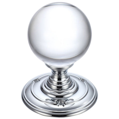 High quality image of the Fulton & Bray - Glass Ball Mortice Knob - Plain 55mm - Polished Chrome | Sku. fb300cp | available to order from Trade Door Handles.