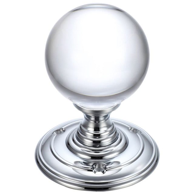 High quality image of the Fulton & Bray - Glass Ball Mortice Knob - Plain 55mm - Polished Chrome | Sku. fb300cp | available to order from Trade Door Handles.