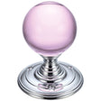 High quality image of the Fulton & Bray - Glass Ball Mortice Knob - Plain Pink 55mm - Polished Chrome | Sku. fb300cpp | available to order from Trade Door Handles.