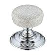 High quality image of the Fulton & Bray - Porcelain Mortice Knob on Round Rose - Grey Crackle - Face Fix - Polished Chrome | Sku. fb304gccp | available to order from Trade Door Handles.