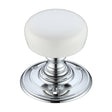 High quality image of the Fulton & Bray - Porcelain Mortice Knob on Round Rose - Plain White - Face Fix | Sku. fb304pwcp | available to order from Trade Door Handles.