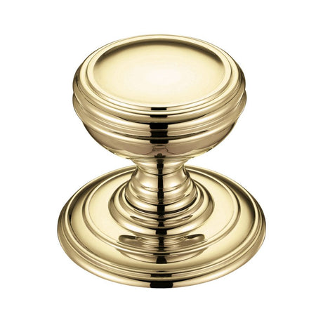 High quality image of the Fulton & Bray - Mortice Knob on Round Rose - Concealed Fix - Polished Brass | Sku. fb305 | available to order from Trade Door Handles.