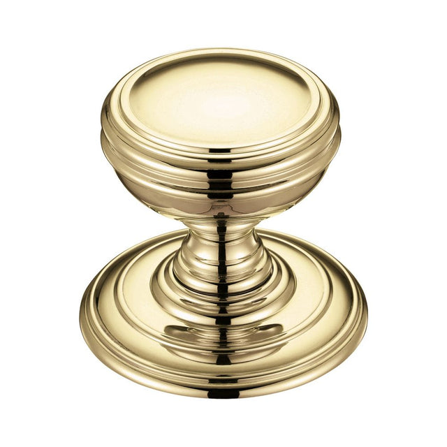 High quality image of the Fulton & Bray - Mortice Knob on Round Rose - Concealed Fix - Polished Brass | Sku. fb305 | available to order from Trade Door Handles.