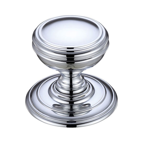 High quality image of the Fulton & Bray - Mortice Knob on Round Rose - Concealed Fix - Polished Chrome | Sku. fb305cp | available to order from Trade Door Handles.