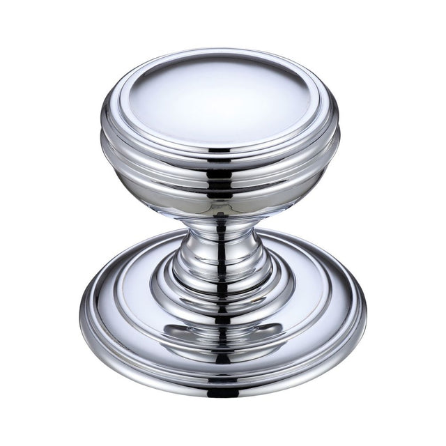 High quality image of the Fulton & Bray - Mortice Knob on Round Rose - Concealed Fix - Polished Chrome | Sku. fb305cp | available to order from Trade Door Handles.