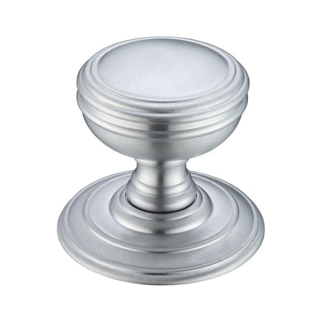 High quality image of the Fulton & Bray - Mortice Knob on Round Rose - Concealed Fix - Satin Chrome | Sku. fb305sc | available to order from Trade Door Handles.