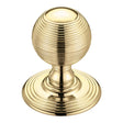 High quality image of the Fulton & Bray - Ringed Mortice Knob on Round Rose - Concealed Fix - Solid - Polished Brass | Sku. fb306 | available to order from Trade Door Handles.