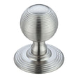 High quality image of the Fulton & Bray - Ringed Mortice Knob on Round Rose - Concealed Fix - Solid - Satin Chrome | Sku. fb306sc | available to order from Trade Door Handles.