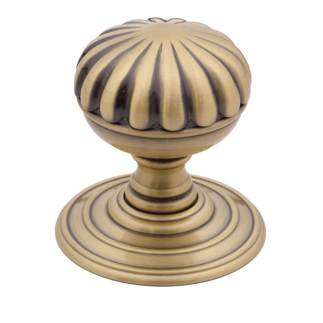High quality image of the Fulton & Bray - Flower Mortice Knob on Round Rose - Concealed Fix - Bronze | Sku. fb307fb | available to order from Trade Door Handles.