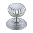 High quality image of the Fulton & Bray - Flower Mortice Knob on Round Rose - Concealed Fix - Satin Chrome | Sku. fb307sc | available to order from Trade Door Handles.