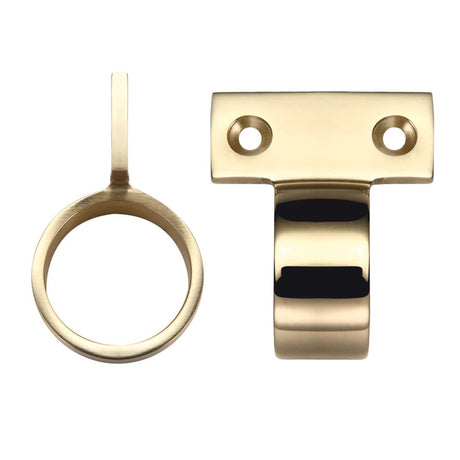 High quality image of the Fulton & Bray - Window Sash Ring Vertical Fix - 28mm dia - Polished Brass | Sku. fb36 | available to order from Trade Door Handles.