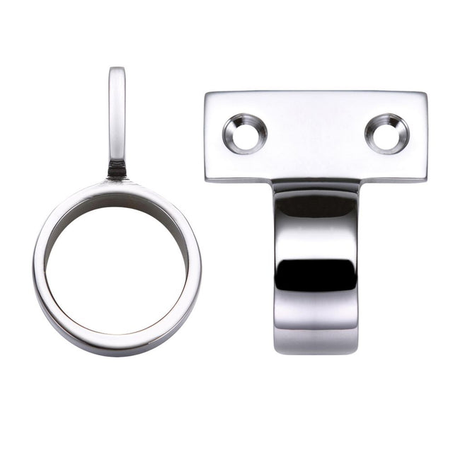 High quality image of the Fulton & Bray - Window Sash Ring Vertical Fix - 28mm dia - Polished Chrome | Sku. fb36cp | available to order from Trade Door Handles.