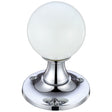 High quality image of the Fulton & Bray - Glass Ball Mortice Knob - Plain White - 50mm | Sku. fb400cpwh | available to order from Trade Door Handles.