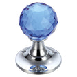 High quality image of the Fulton & Bray - Glass Ball Mortice Knob - Facetted Blue - 50mm - Polished Brass | Sku. fb401cpb | available to order from Trade Door Handles.