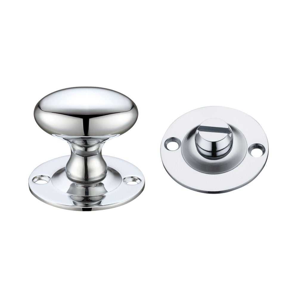 High quality image of the Fulton & Bray - Oval Thumb Turn with Coin Release - 5mm spindle - Polished Chrome | Sku. fb41cp | available to order from Trade Door Handles.